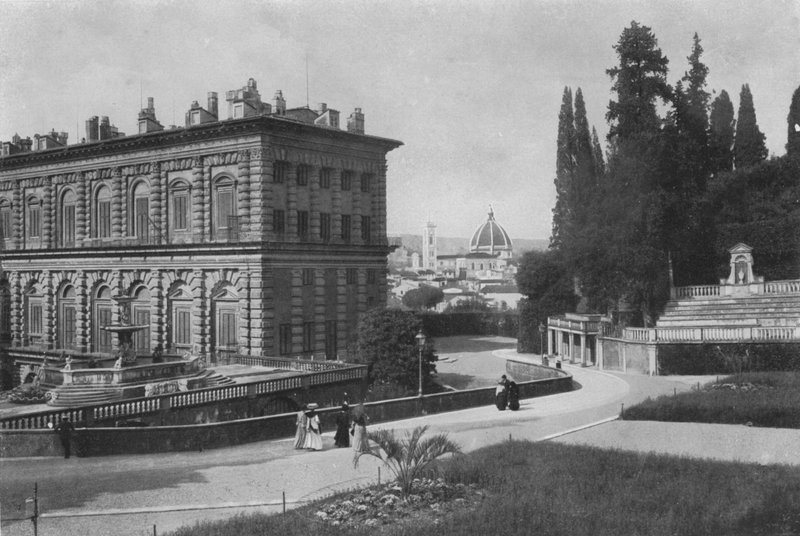 Firenze és Palazzo Pitti, Hátsó rész kilátással a katedrálisra (f/w fotó) alkotó: Italian Photographer
