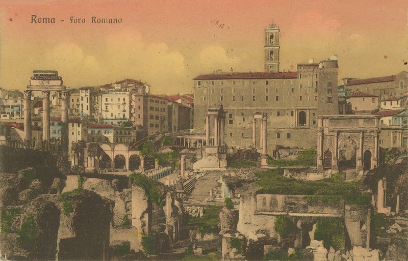 Forum Romanum, Róma. 1913-ban feladott képeslap alkotó: Italian Photographer