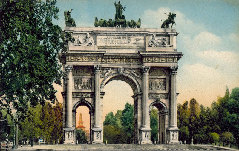 Milánó / Milan: Arco della Pace (színes fénykép) alkotó: Italian Photographer