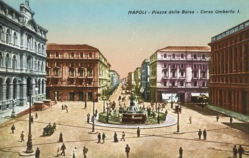 Nápoly, Olaszország, Piazzo Della Borsa, Corso Umberto I alkotó: Italian Photographer