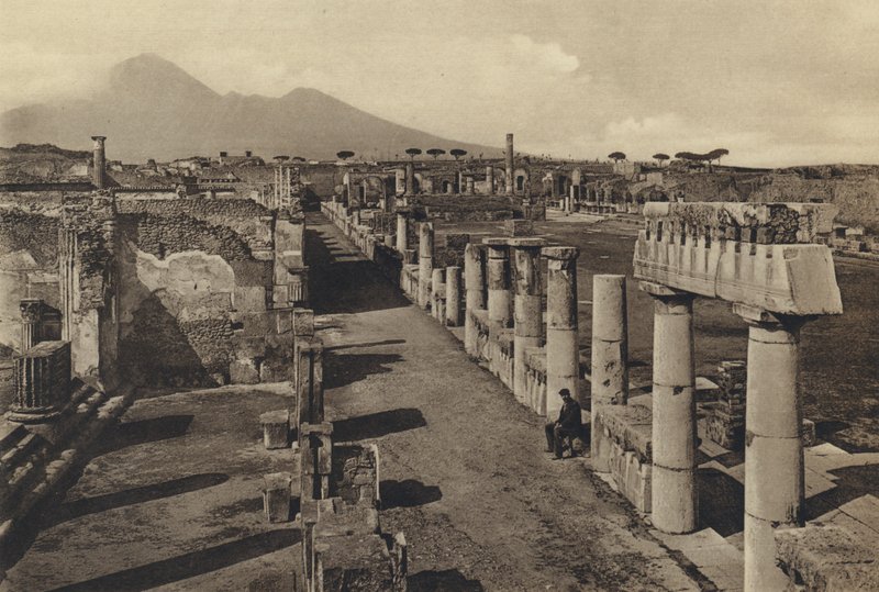 Nápoly: Pompei, Civil fórum a Panorámával (f/w fotó) alkotó: Italian Photographer