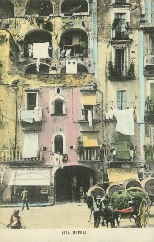 Nápoly, Nápoly, utcai jelenet (színes fénykép) alkotó: Italian Photographer