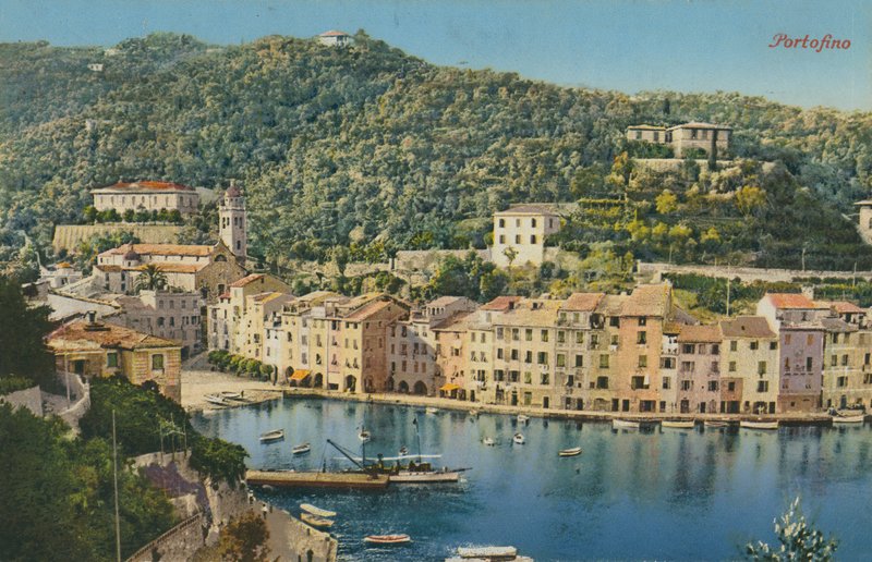 Portofino, Olaszország. 1913-ban feladott képeslap. alkotó: Italian Photographer