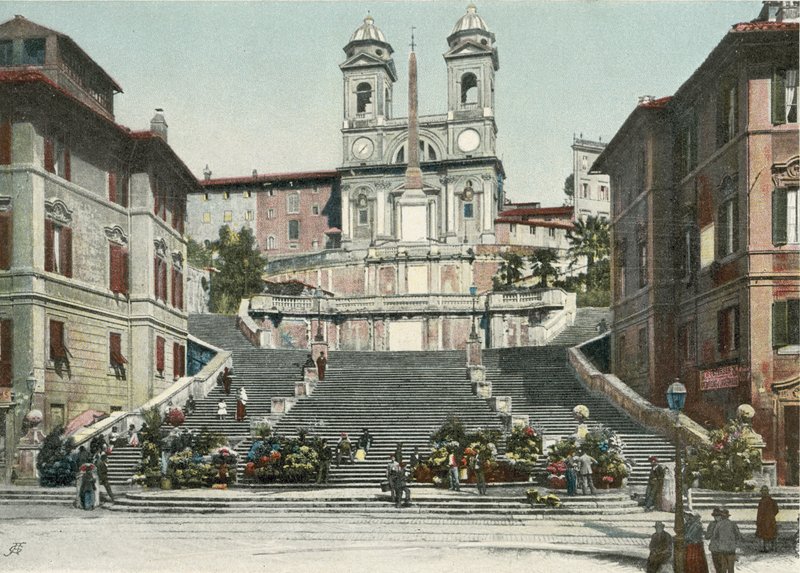 Róma, Spanyol lépcső (színes fotó) alkotó: Italian Photographer