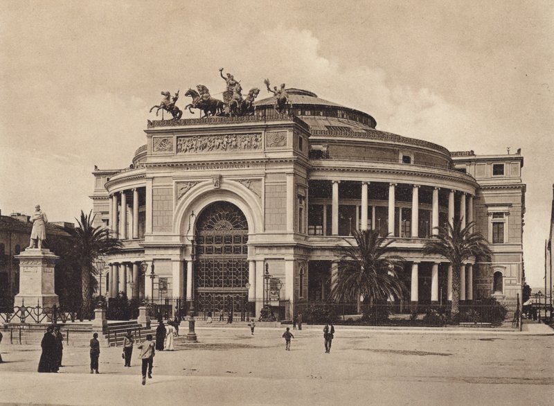 Sicilia / Szicília: Politeama Garibaldi, Arch Damiani (fekete-fehér fotó) alkotó: Italian Photographer