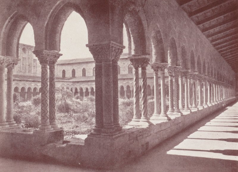 Szicília: A kerengő, Monreale (fekete-fehér fotó) alkotó: Italian Photographer