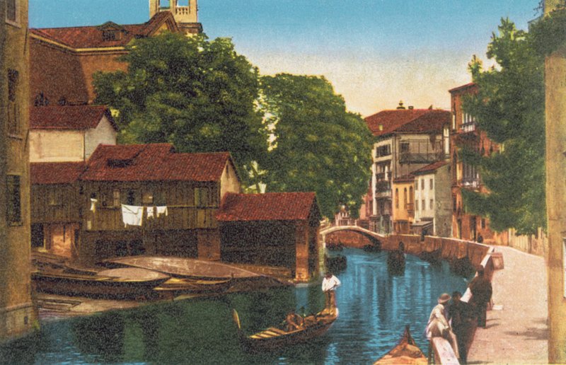 Velence/Velence: Rio és Ponte S Trovaso Alle Zattere (színes fotó) alkotó: Italian Photographer