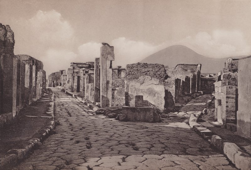 Via Consolare és Porta Di Ercolano, Konzuli út, Herculanum kapuja (f / w kép) alkotó: Italian Photographer
