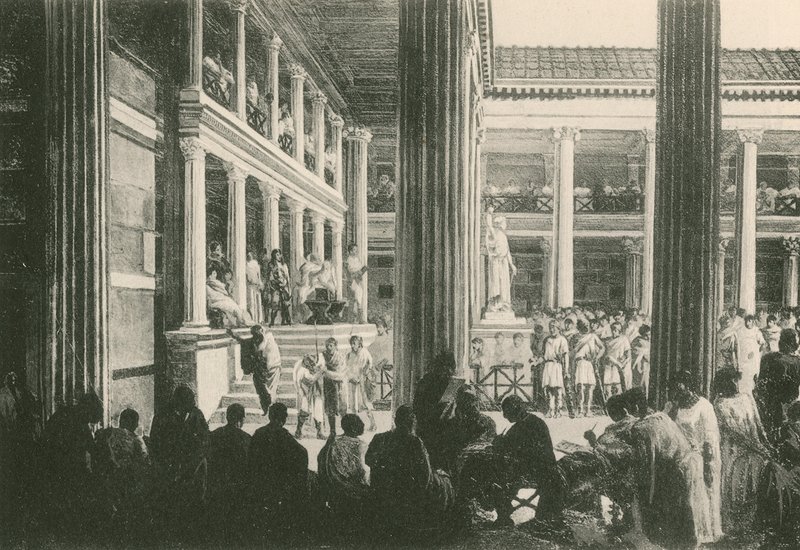 Bűnügyi ítélet a Bazilikában (mélynyomás) alkotó: Italian School