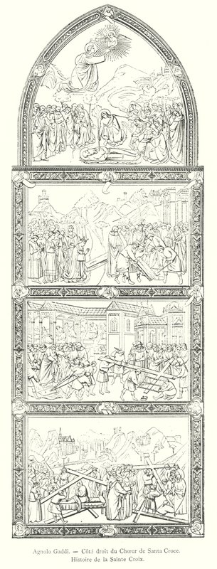 Agnolo Gaddi, A Santa Croce kórus jobb oldala, A Szent Kereszt története (metszet) alkotó: Italian School