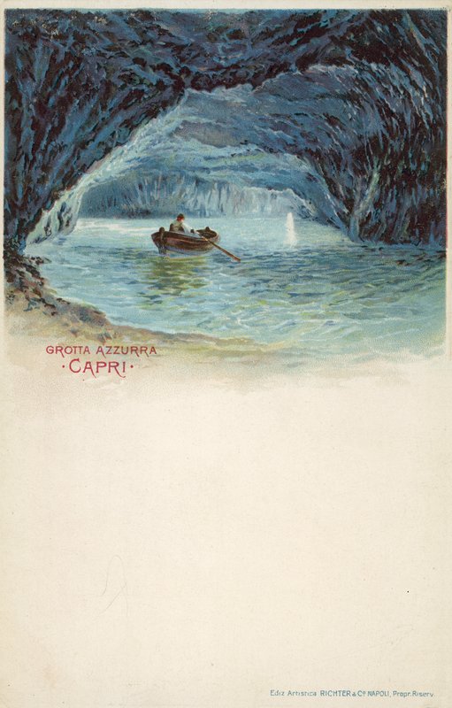 Kék barlang, Capri (színes litográfia) alkotó: Italian School