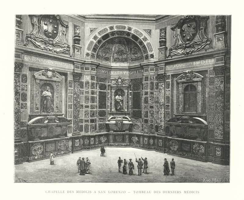 Medici kápolna San Lorenzóban, Az utolsó Medici sírja (metszet) alkotó: Italian School