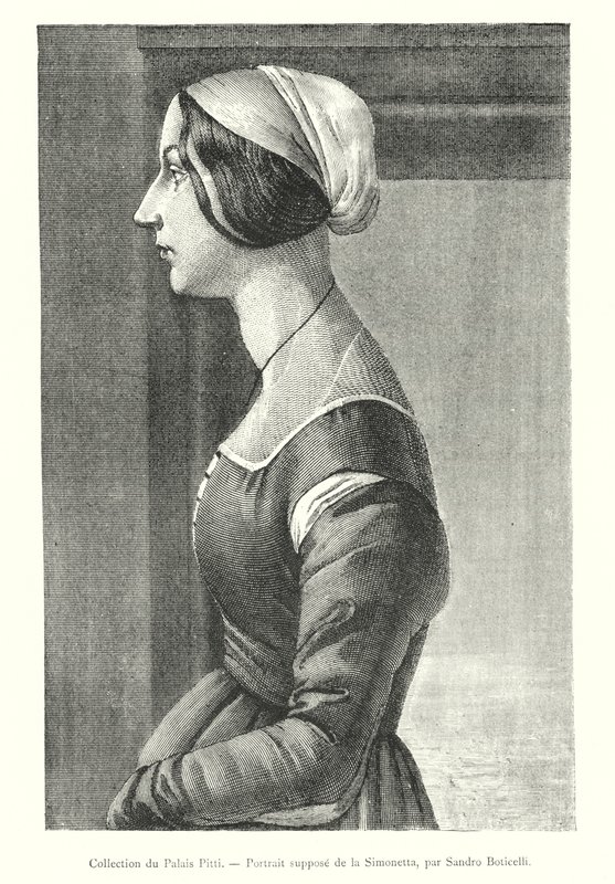 Pitti-palota gyűjtemény, Simonetta állítólagos portréja, Sandro Boticelli (metszet) alkotó: Italian School