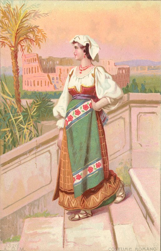 Római viselet (chromolitho) alkotó: Italian School