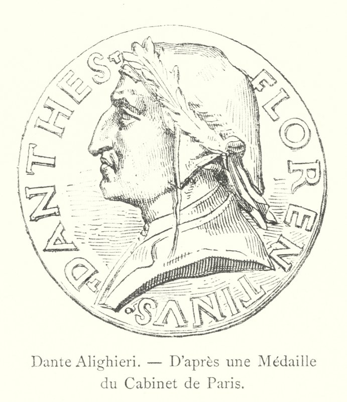 Dante Alighieri, A párizsi kabinet kitüntetése után (metszet) alkotó: Italian School