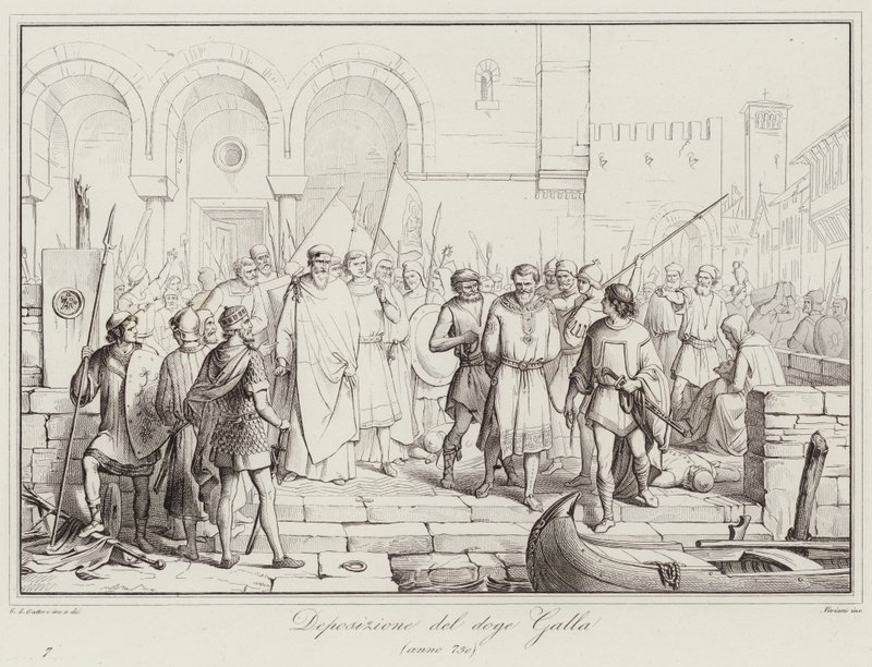 Galla dózse lerakása, 750 (metszet) alkotó: Italian School