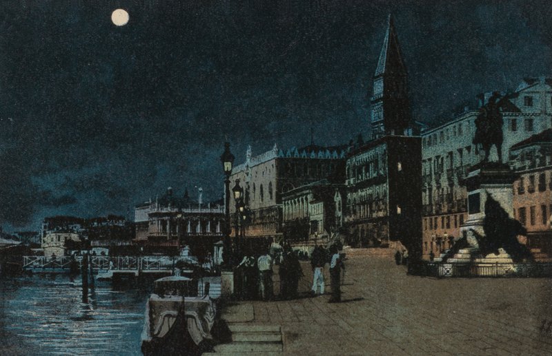 Dózse-palota (színes litográfia) alkotó: Italian School