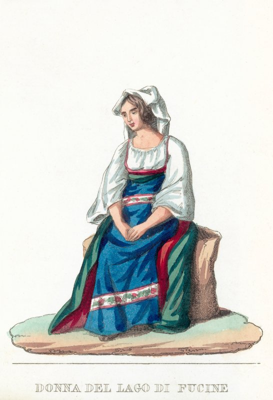 Donna Del Lago Di Fucine (színes metszet) alkotó: Italian School