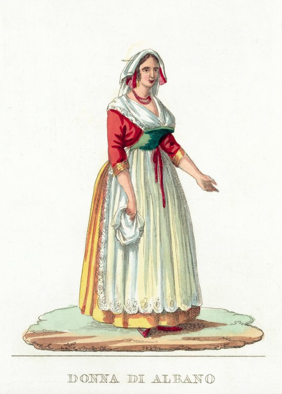 Donna Di Albano (színes metszet) alkotó: Italian School