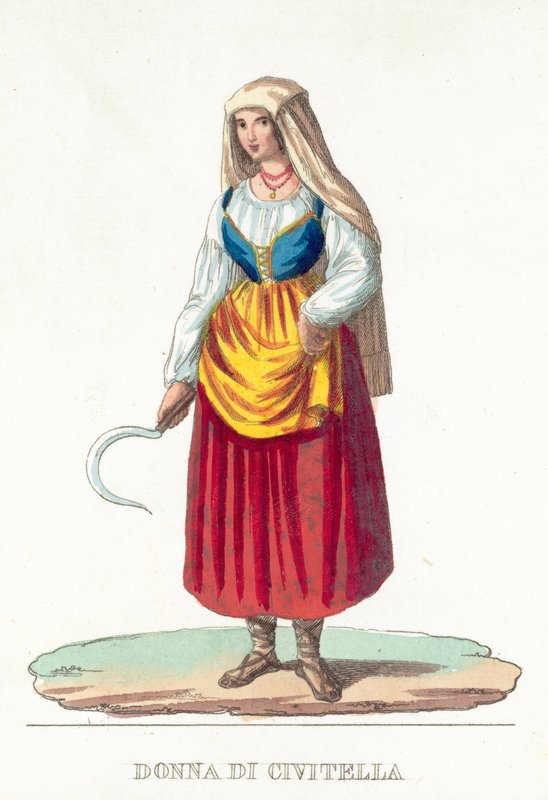 Donna Di Civitella (színes metszet) alkotó: Italian School