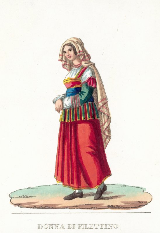 Donna Di Filettino (színes metszet) alkotó: Italian School