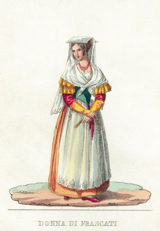 Donna Di Frascati (színes metszet) alkotó: Italian School