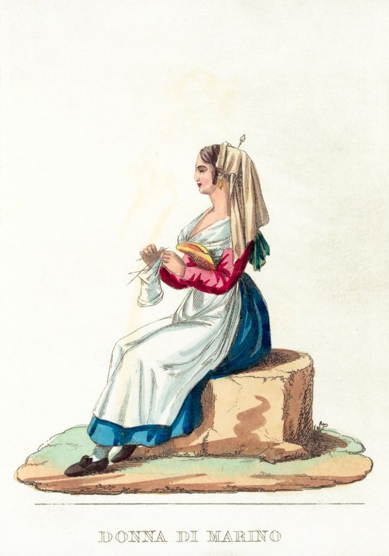 Donna Di Marino (színes metszet) alkotó: Italian School