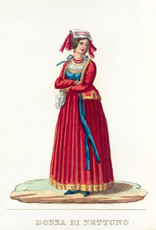 Neptun nő (színes metszet) alkotó: Italian School