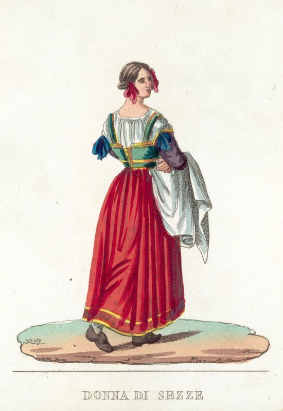 Donna Di Sezze (színes metszet) alkotó: Italian School