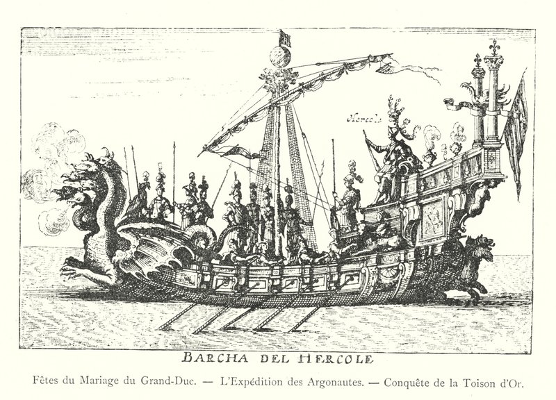 A nagyherceg házasságának ünnepei, Az argonauták expedíciója, az aranygyapjú meghódítása (metszet) alkotó: Italian School