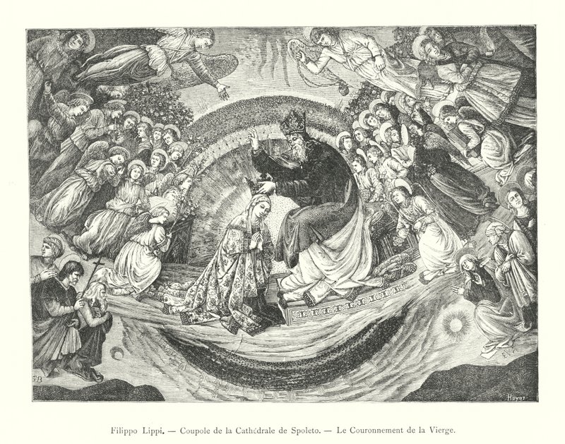 Filippo Lippi, A spoletói székesegyház kupolája, A Szűz koronázása (metszet) alkotó: Italian School