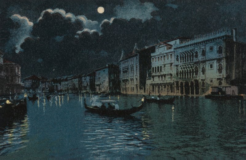 Grand Canal (színes litográfia) alkotó: Italian School