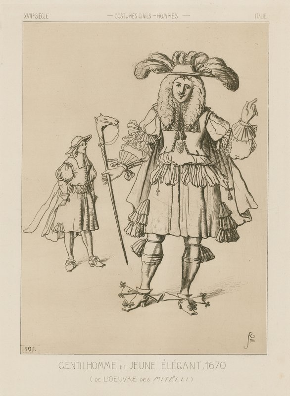 Olasz úriember és elegáns fiatalember, 1670 alkotó: Italian School