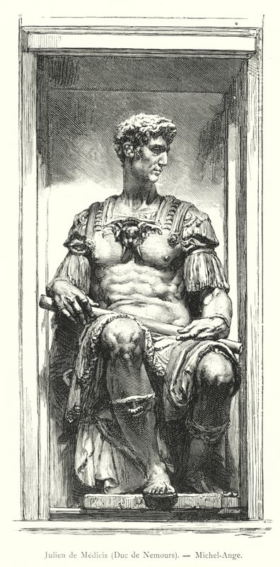 Julien de Medici, Nemours herceg, Michel-Ange (metszet) alkotó: Italian School