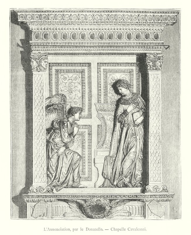 Az Angyali üdvözlet, Donatello, Cavalcanti-kápolna (metszet) alkotó: Italian School