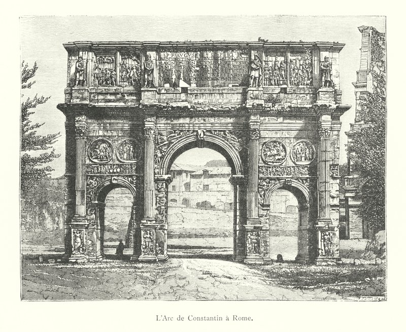 Konstantin diadalíve Rómában (metszet) alkotó: Italian School
