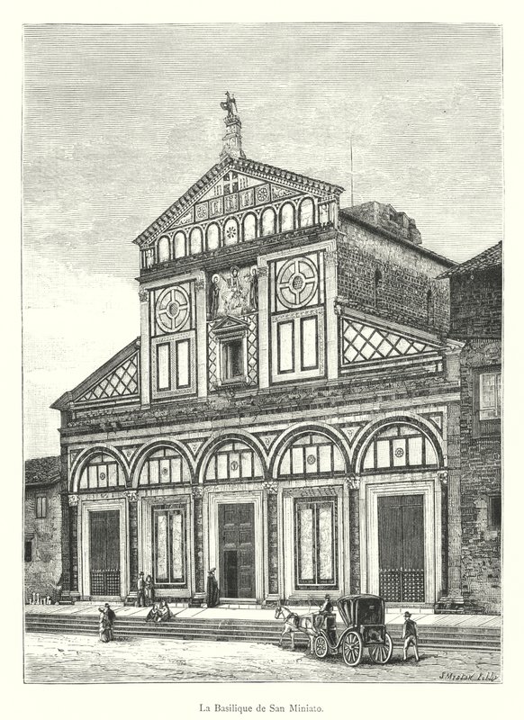 San Miniato bazilika (metszet) alkotó: Italian School
