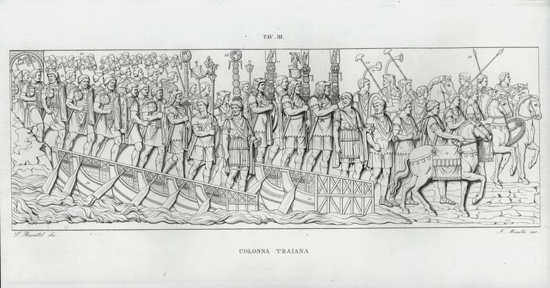 Traianus oszlopa (metszet) alkotó: Italian School