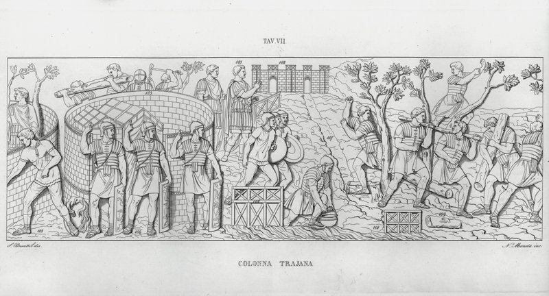 Traianus oszlopa (metszet) alkotó: Italian School
