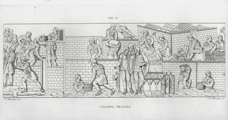 Traianus oszlopa (metszet) alkotó: Italian School