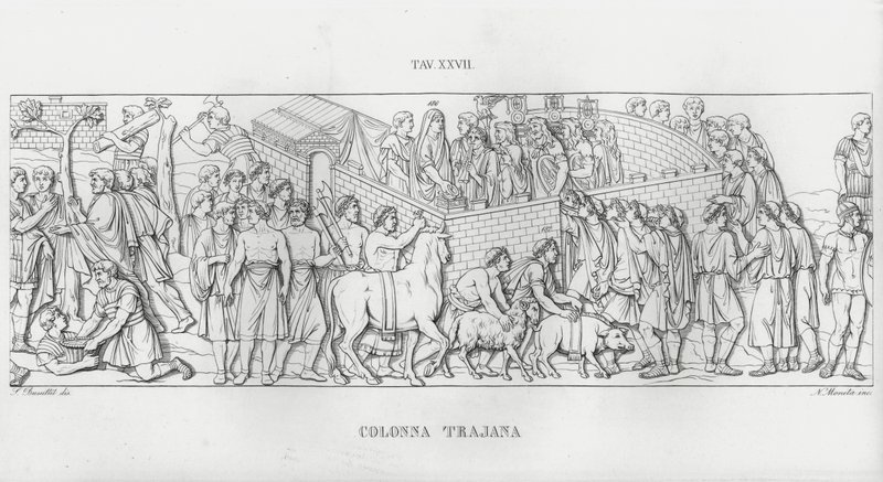 Traianus oszlopa (metszet) alkotó: Italian School