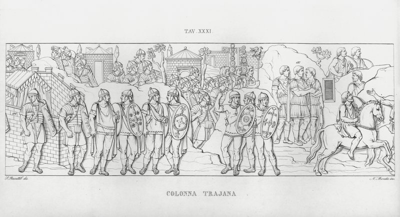 Traianus oszlopa (metszet) alkotó: Italian School