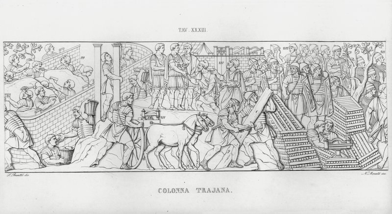 Traianus oszlopa (metszet) alkotó: Italian School