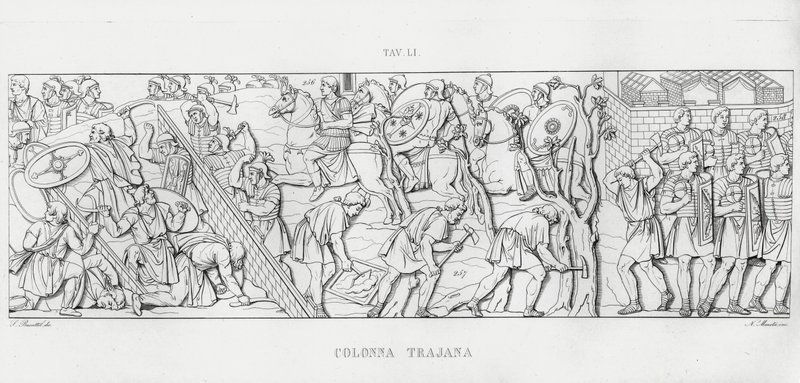 Traianus oszlopa (metszet) alkotó: Italian School