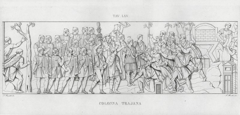 Traianus oszlopa (metszet) alkotó: Italian School