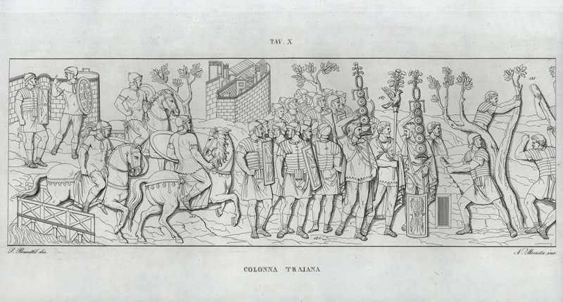 Traianus oszlopa (metszet) alkotó: Italian School
