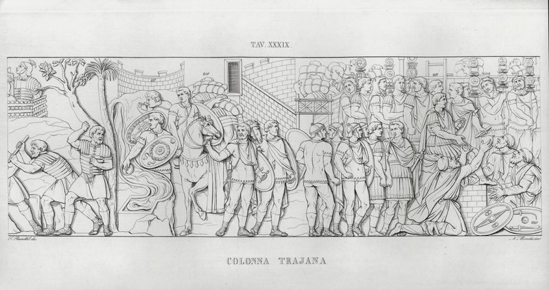 Traianus oszlopa (metszet) alkotó: Italian School