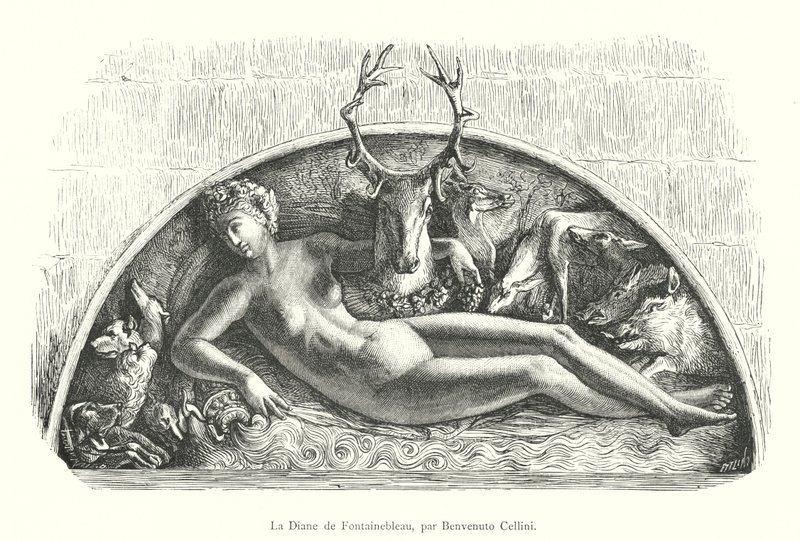 Fontainebleau-i Diana, Benvenuto Cellini (metszet) alkotó: Italian School