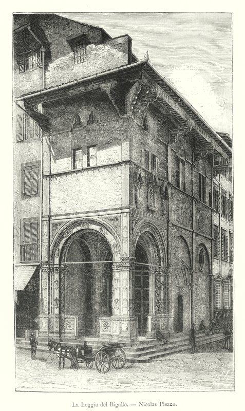 A Loggia del Bigallo, Nicolas Pisano (metszet) alkotó: Italian School