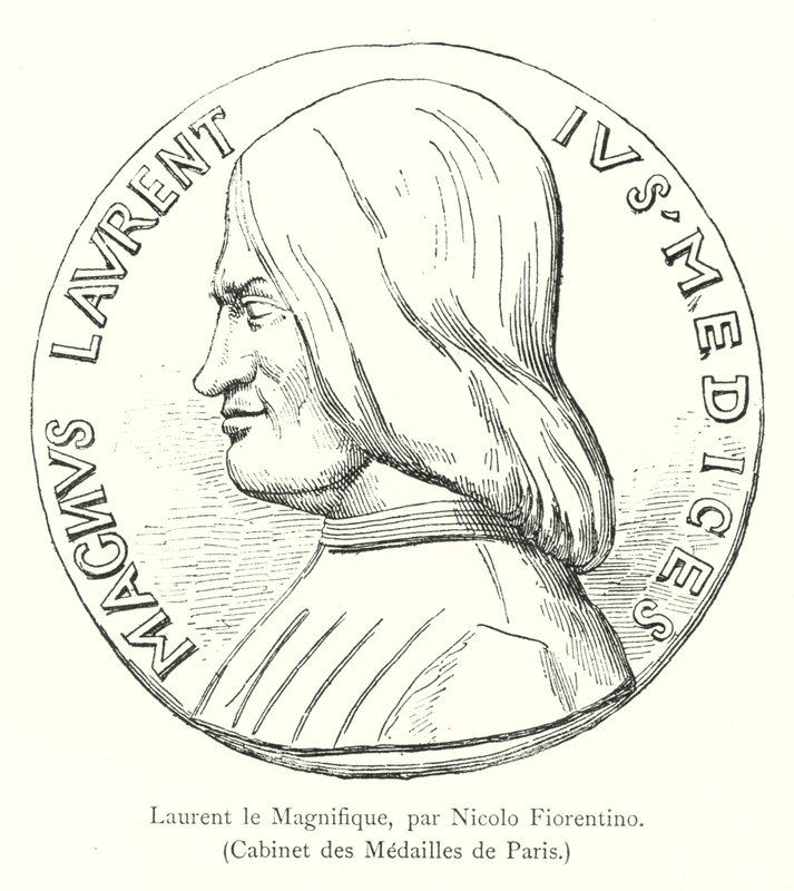 Laurent the Magnificent, Nicolo Fiorentino, Cabinet des Medailles de Paris (metszet) alkotó: Italian School